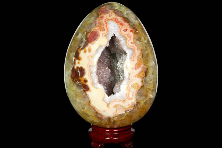 Polished Agate and Amethyst Geode Egg - Madagascar #117266